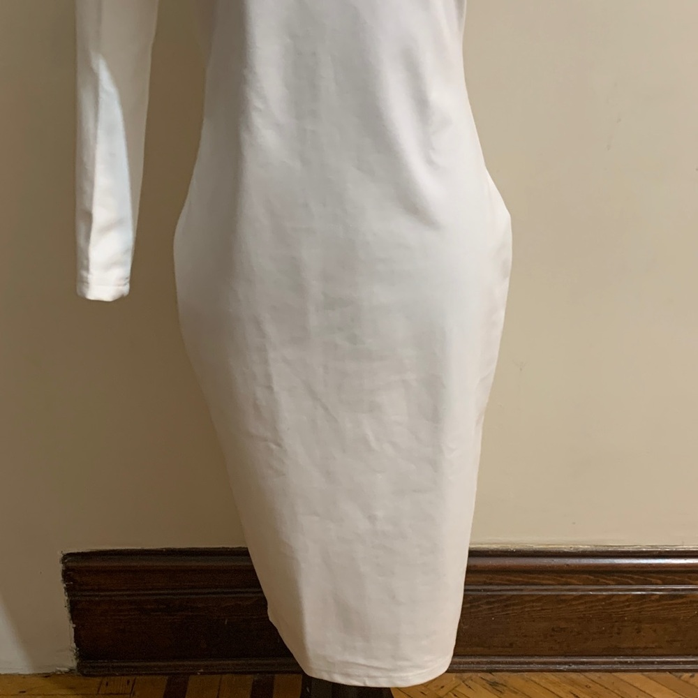 Aliava Chic One-Shoulder White Dress - Picture 4 of 8